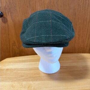 Green Plaid Flat Cap